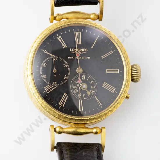 Gents Dress Wrist Watch Longines Regulateur Marriage Half Skeleton Mechanical