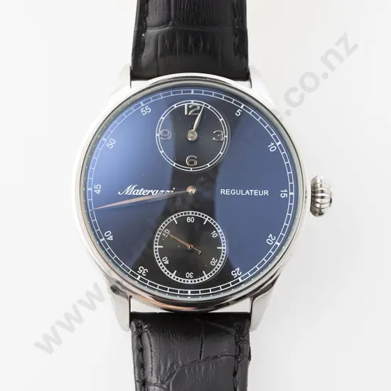 Gents Dress Wrist Watch Materazzi Regulateur - Half Skeleton Mechanical Marriage