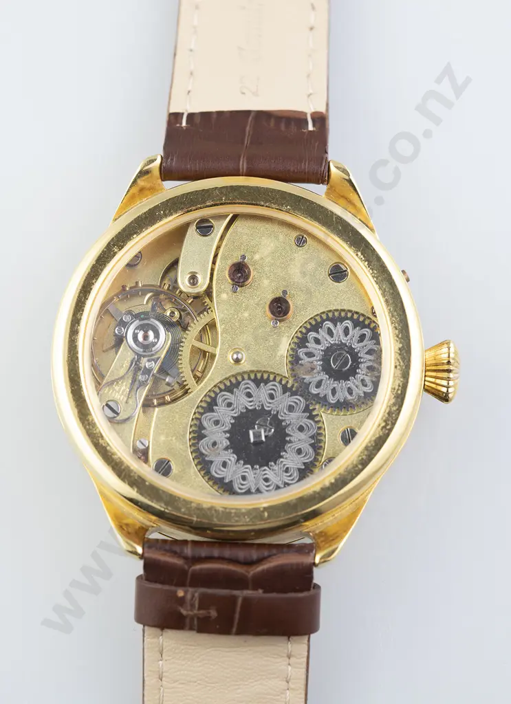 Gents Dress Wrist Watch Deutsche Uhren-fabrikation Glashutte - Half Skeleton Mechanical Marriage Image 1++