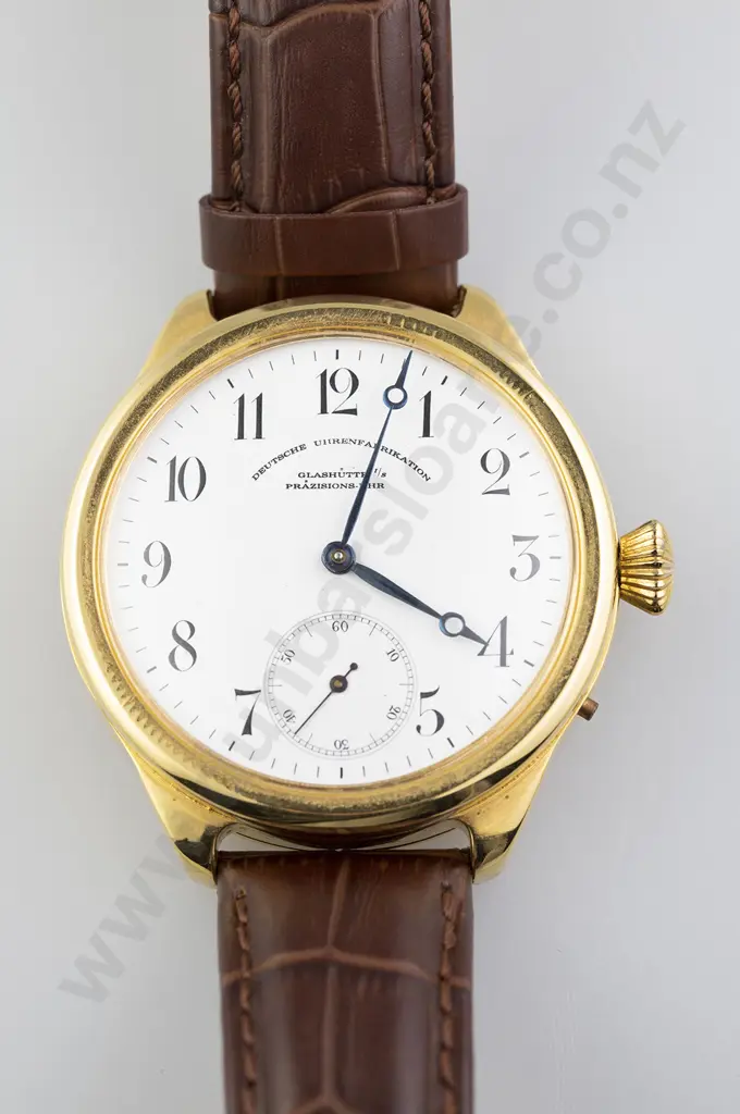 Gents Dress Wrist Watch Deutsche Uhren-fabrikation Glashutte - Half Skeleton Mechanical Marriage Image 1++