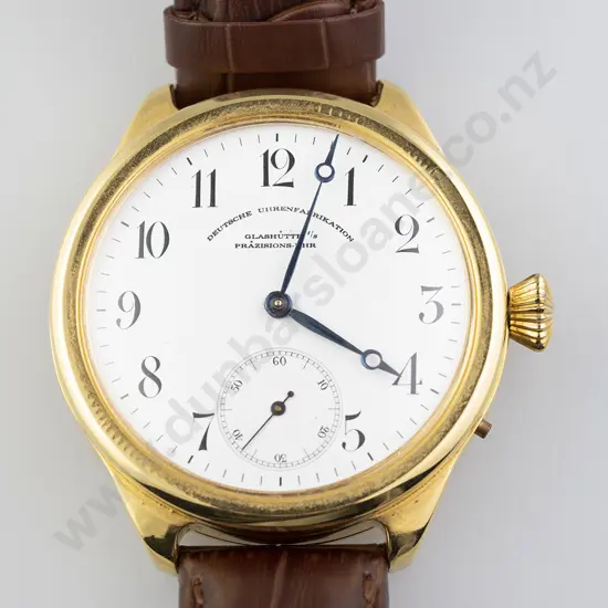 Gents Dress Wrist Watch Deutsche Uhren-fabrikation Glashutte - Half Skeleton Mechanical Marriage