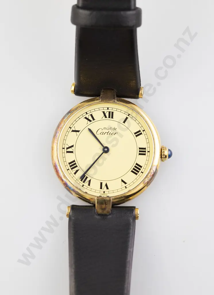 C1990 Must de Cartier Vermeil Argent Quartz .925 Ladies Wrist Watch Image 1++