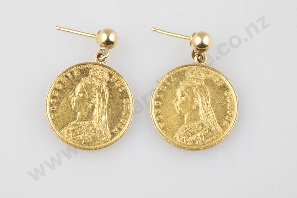 Pair Victoria 1887 Jubilee Issue Half Sovereigns Image 1++