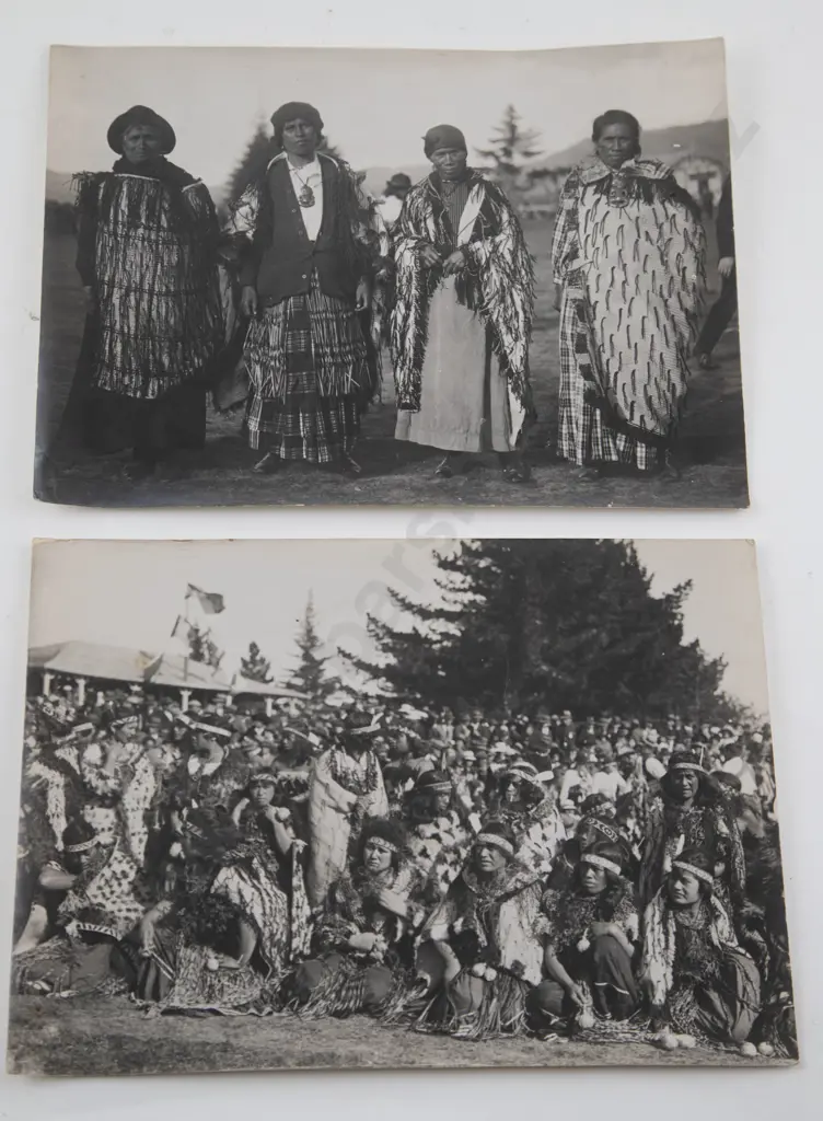 Two Photographs of Maori Wahine (Women) Gatherings Image 1++