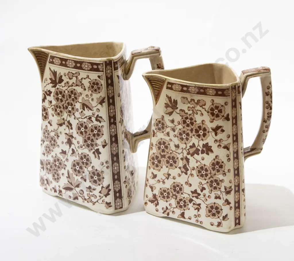 Two Victorian Triangular Jugs Image 1++