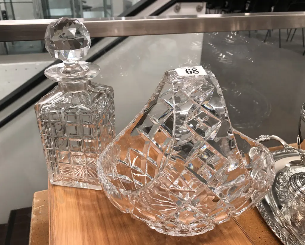 Crystal Basket and Decanter Image 1++