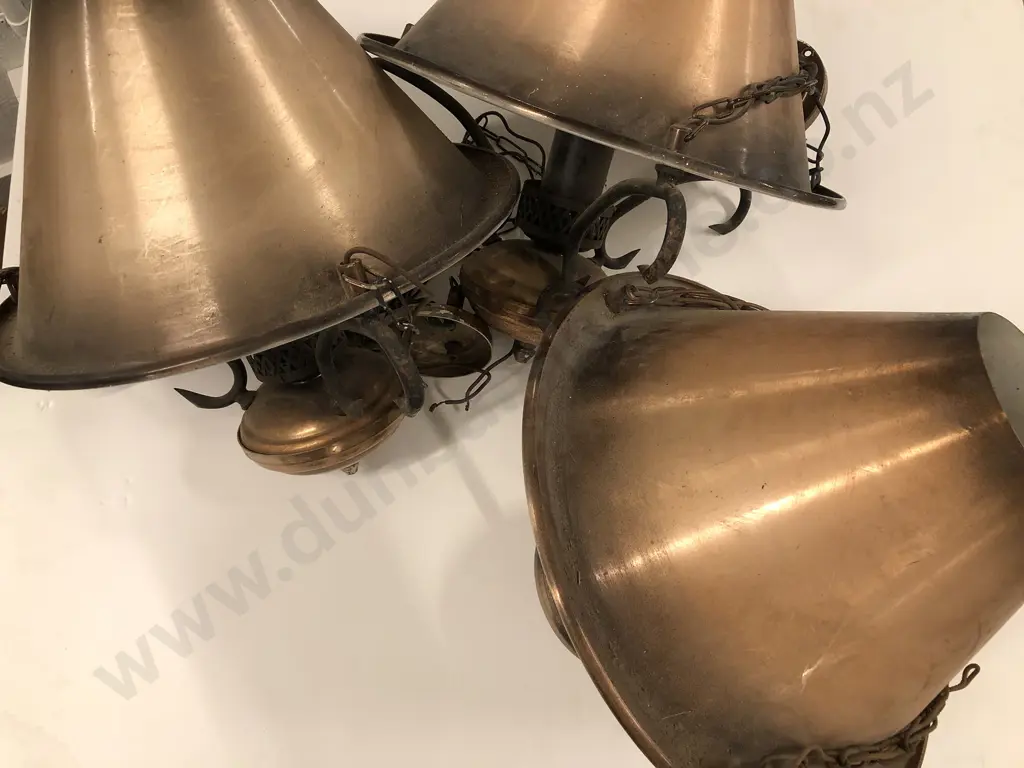 Three Copper Hanging Lights Image 1++