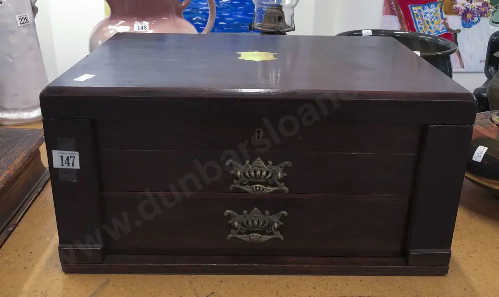 Edwardian Mahogany Cutlery Box Image 1++