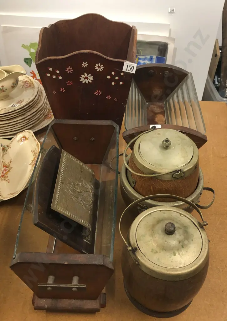 Qty of Woodware Including Biscuit Barrels and Flower Troughs Etc Image 1++