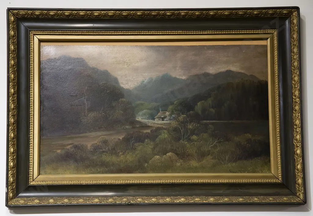 Charles Young Cottage by a Lake - Oil on Board Image 1++