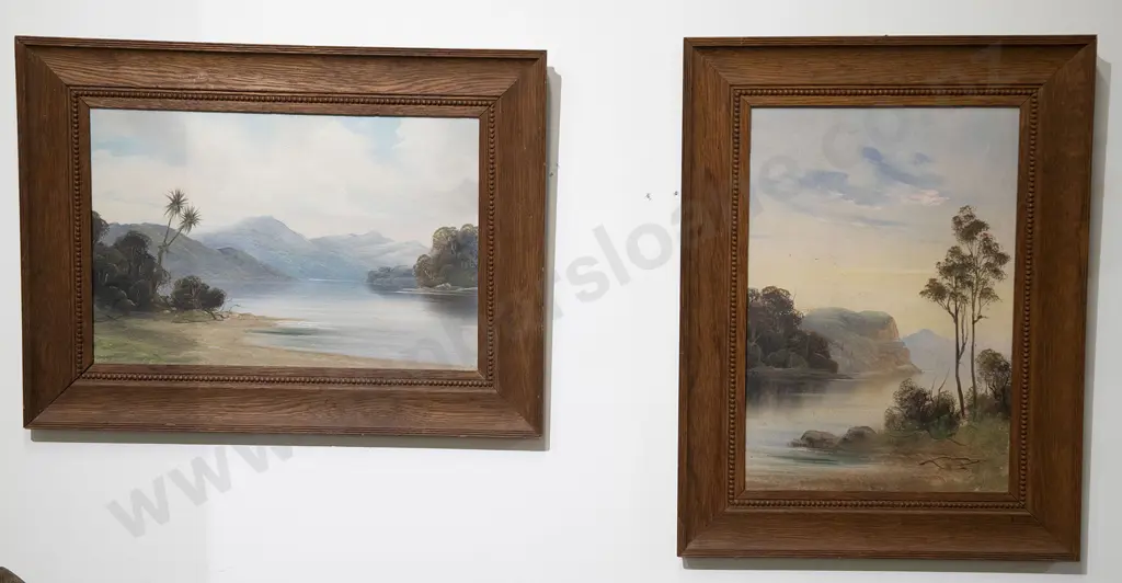 Pair of NZ Colonial Lake Scenes Image 1++