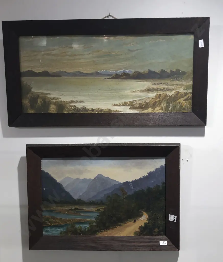 Two NZ Colonial Oil Landscapes Image 1++