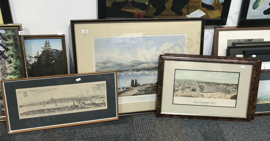 Two Prints of Wellington and Christchurch with Panorama of London Image 1++
