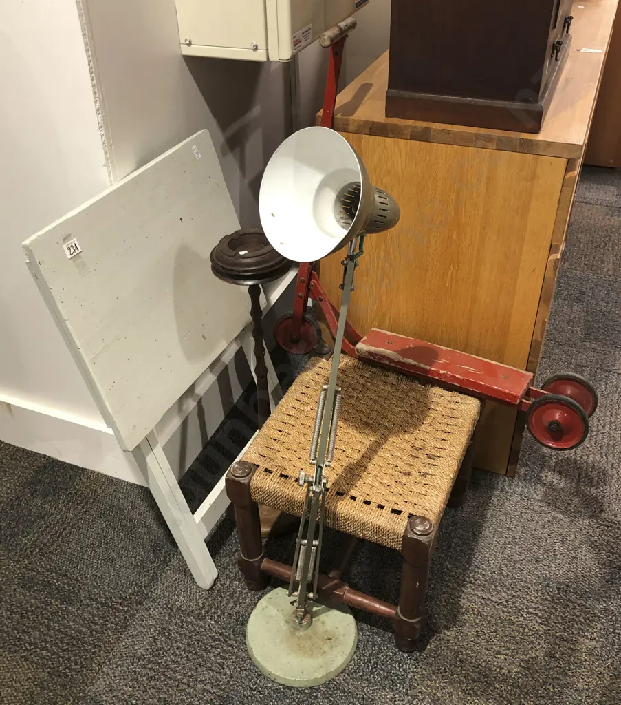 Angle Poised Lamp With Stool and Smokers Lamp Etc Image 1++