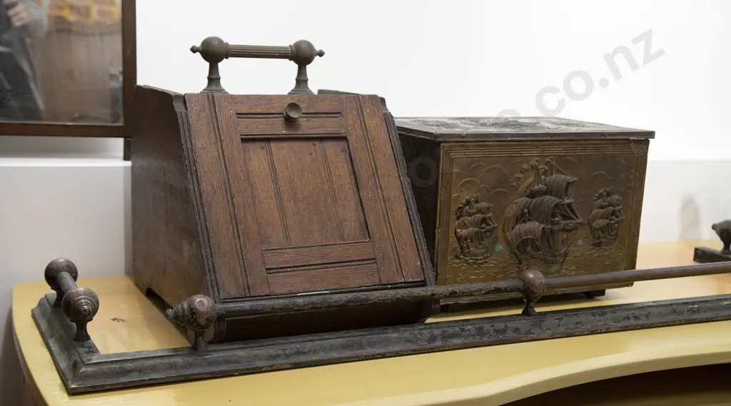 Two Coal Boxes and Cast Iron Fender Image 1++
