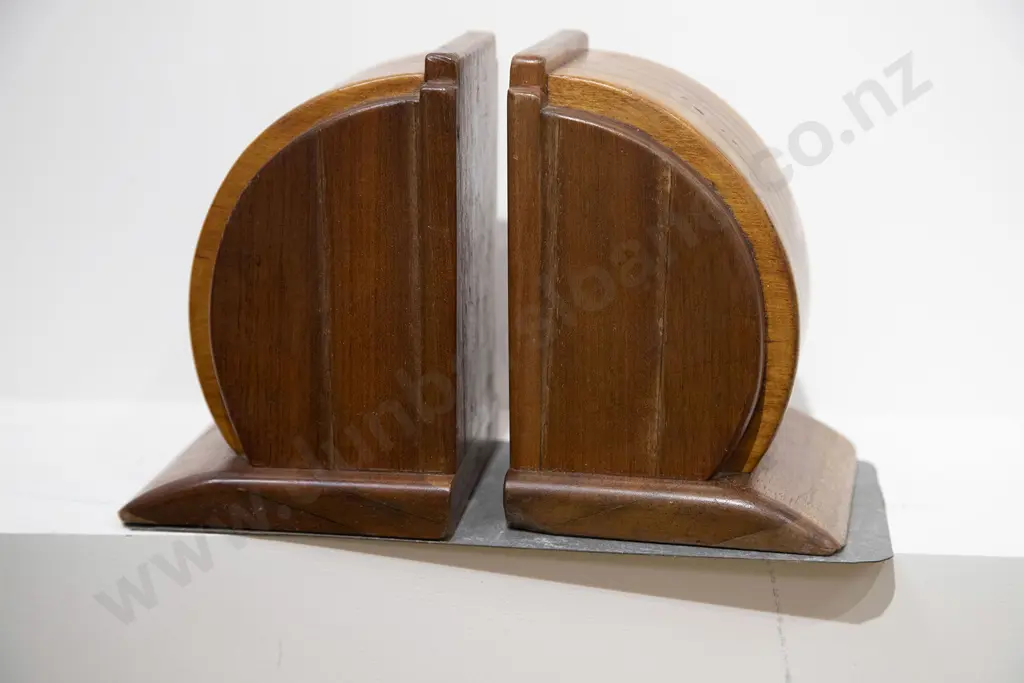 Pair of Art Deco Wooden Bookends Image 1++