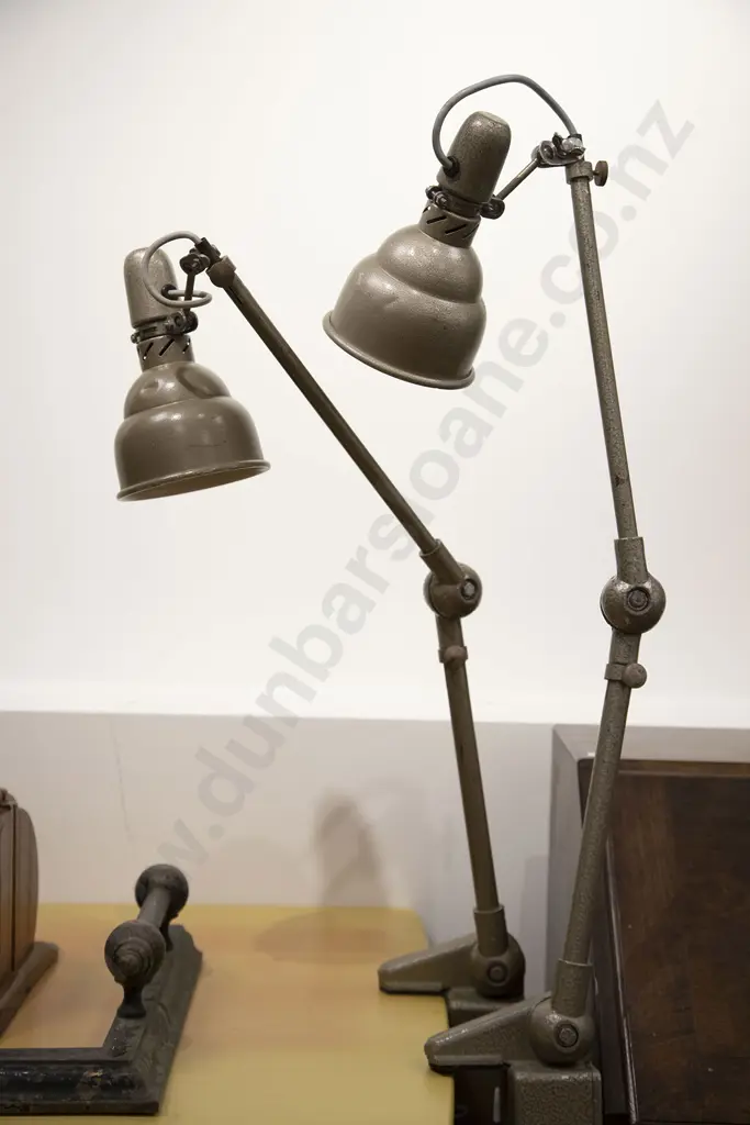 Pair of Angle Poised Clamp Desk Lamps Image 1++