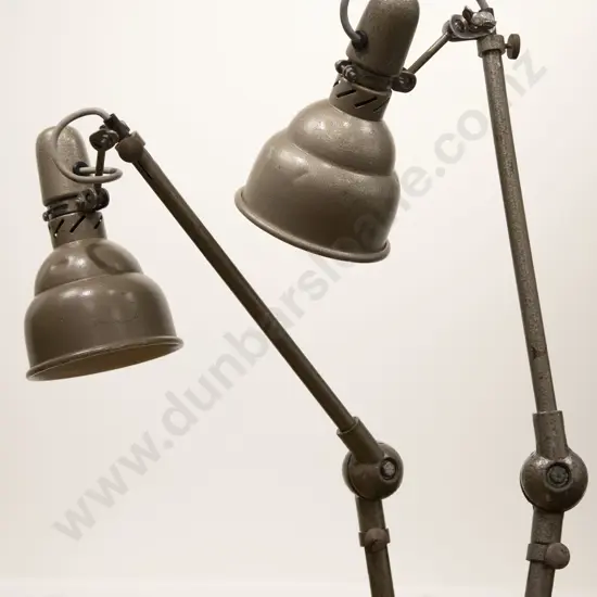 Pair of Angle Poised Clamp Desk Lamps