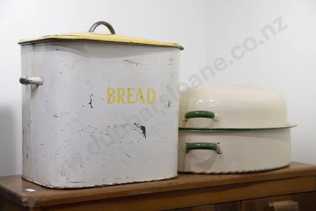 Enamel Bread Bin and Pot Image 1++