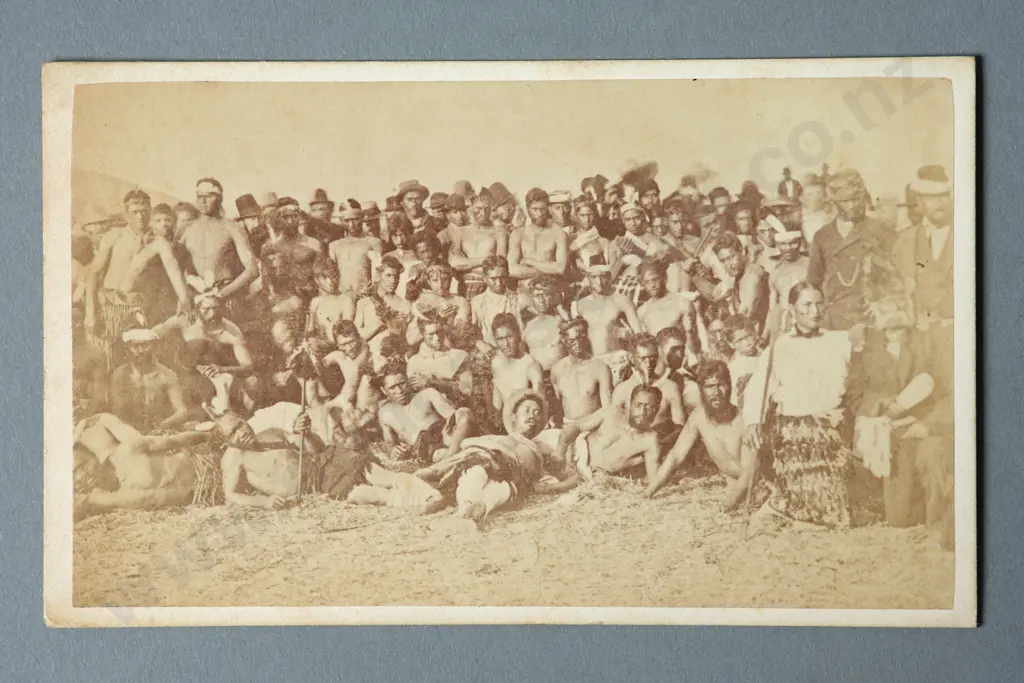 Thomas Edward Price Group portrait of Maori men  Carte de visite albumen print Image 1++