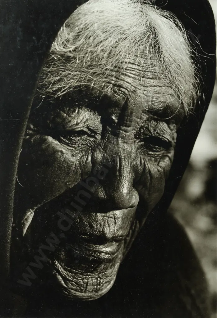 Allan Baldwin  Maori Kuia with Ta moko  A rare black and white portrait photo Image 1++