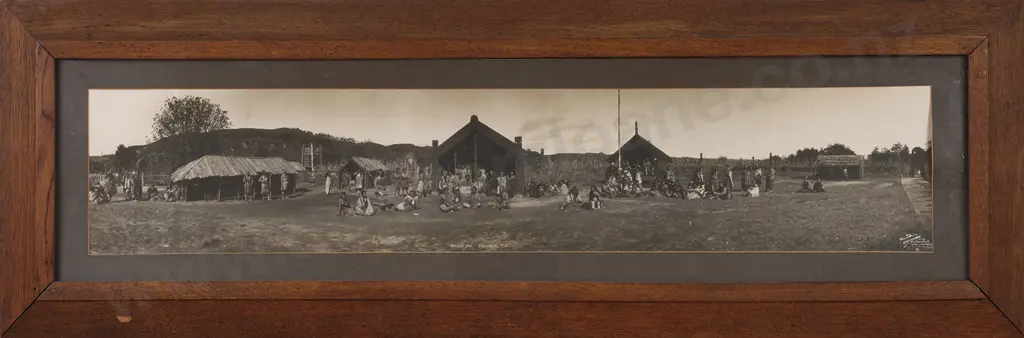 Robert Percy Moore Maori Pa Rotorua Panoramic black and white photograph Image 1++