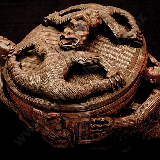 An Historically Important Kumete Whakairo (Carved Lidded Presentation Bowl)