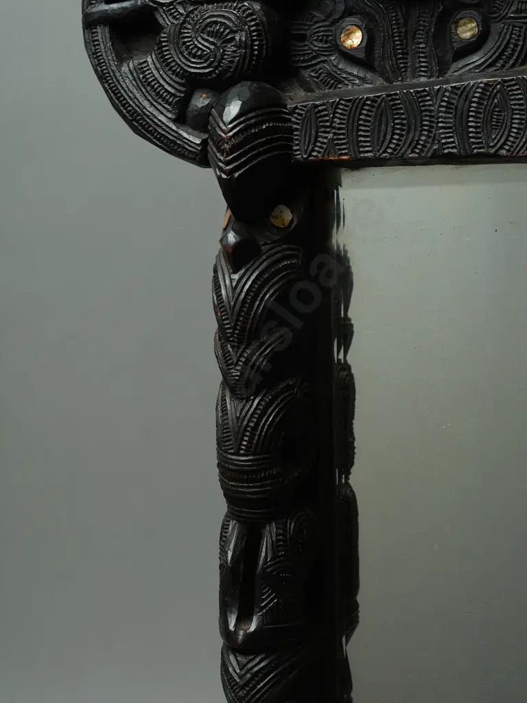 Ngati Tarawhai Carved Mirror Frame Image 1++