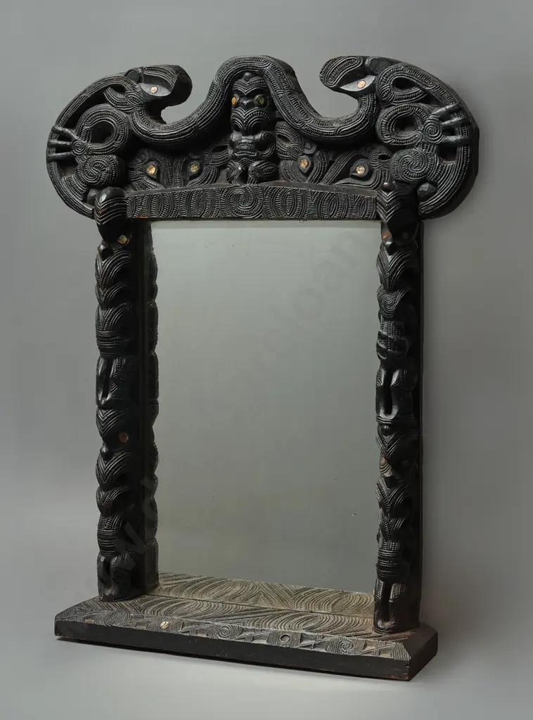 Ngati Tarawhai Carved Mirror Frame Image 1++