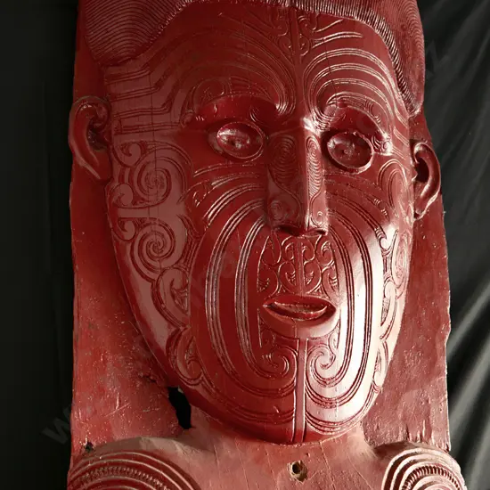 Tene Waitere  A large and Important Carved Poupou (Carved Ancestral Panel)