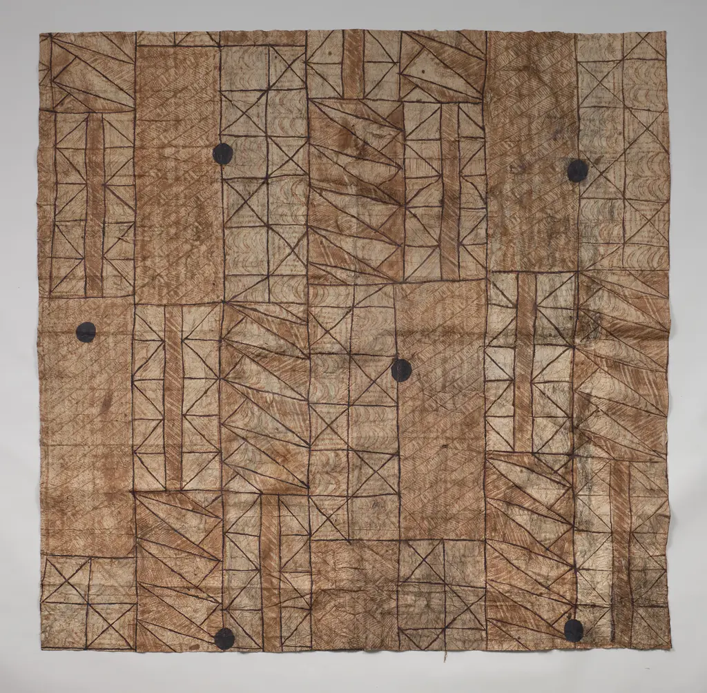 A large Samoan Tapa Cloth (Siapo Tasina) Image 1++