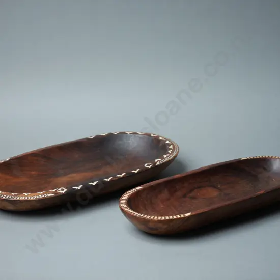 Two Fijian Rain Wood Food Bowls