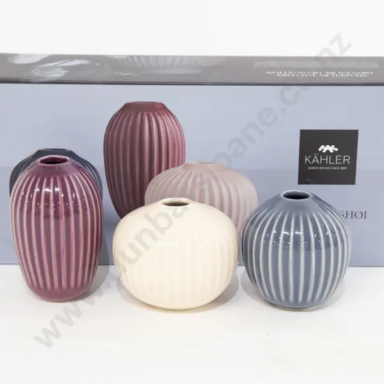 Kahler "Hammershoi" Set of Three Mini Vases