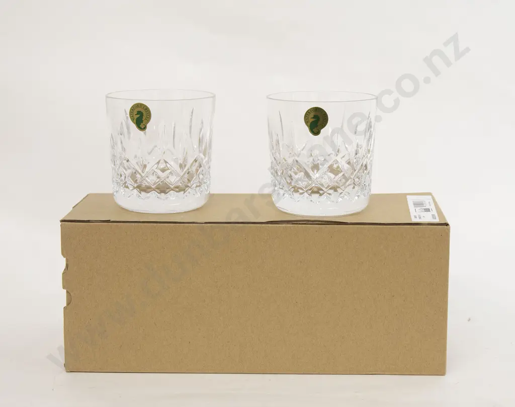 Waterford Pair of Giftology "Lismore" Double Old Fashioned Tumblers Image 1++