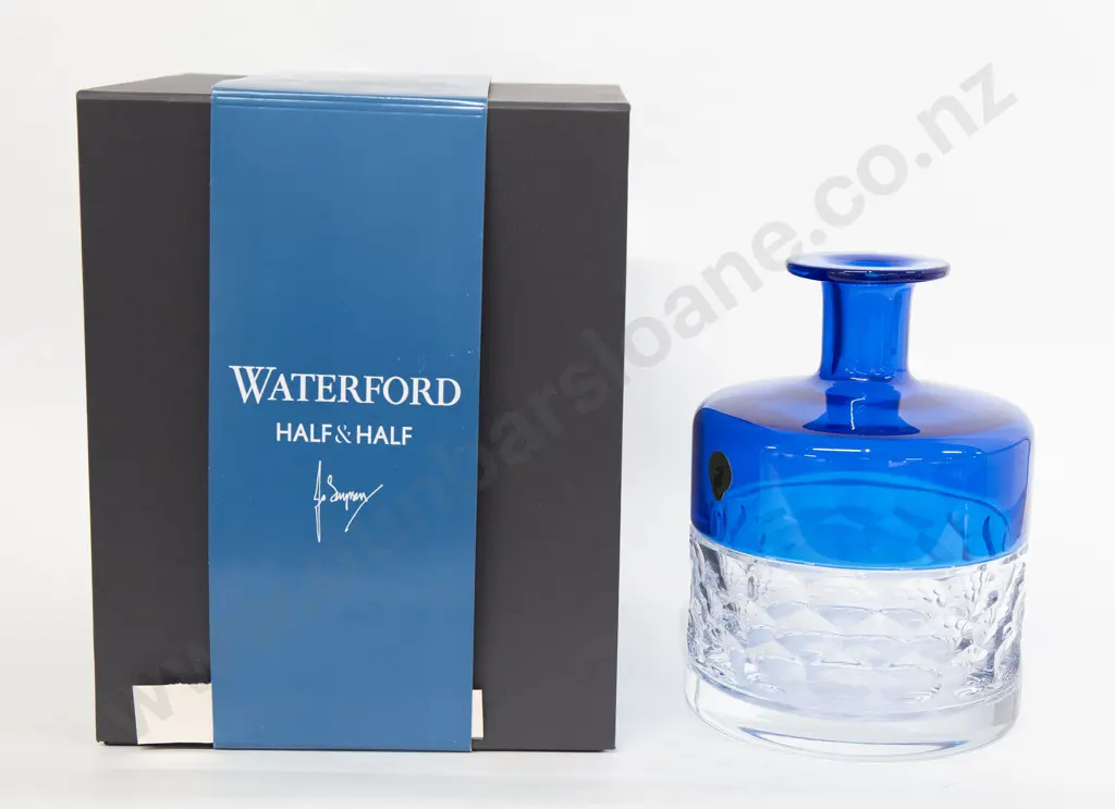 Waterford Half & Half Vase Blue Image 1++