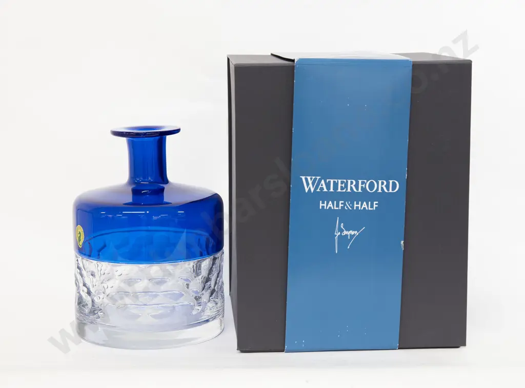 Waterford Half & Half Vase Blue Image 1++