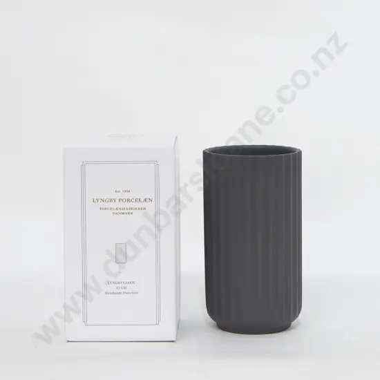 Lyngby Porcelaen Dark Grey Vase