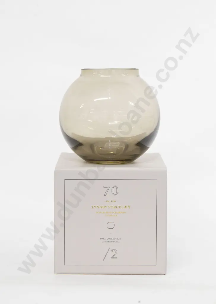 Lyngby Porcelaen "Form Collection 70\2" Smoke Colored Glass Vase Image 1++