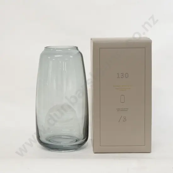 Lyngby Porcelaen "Form 130/3 Collection" Blue Glass Vase