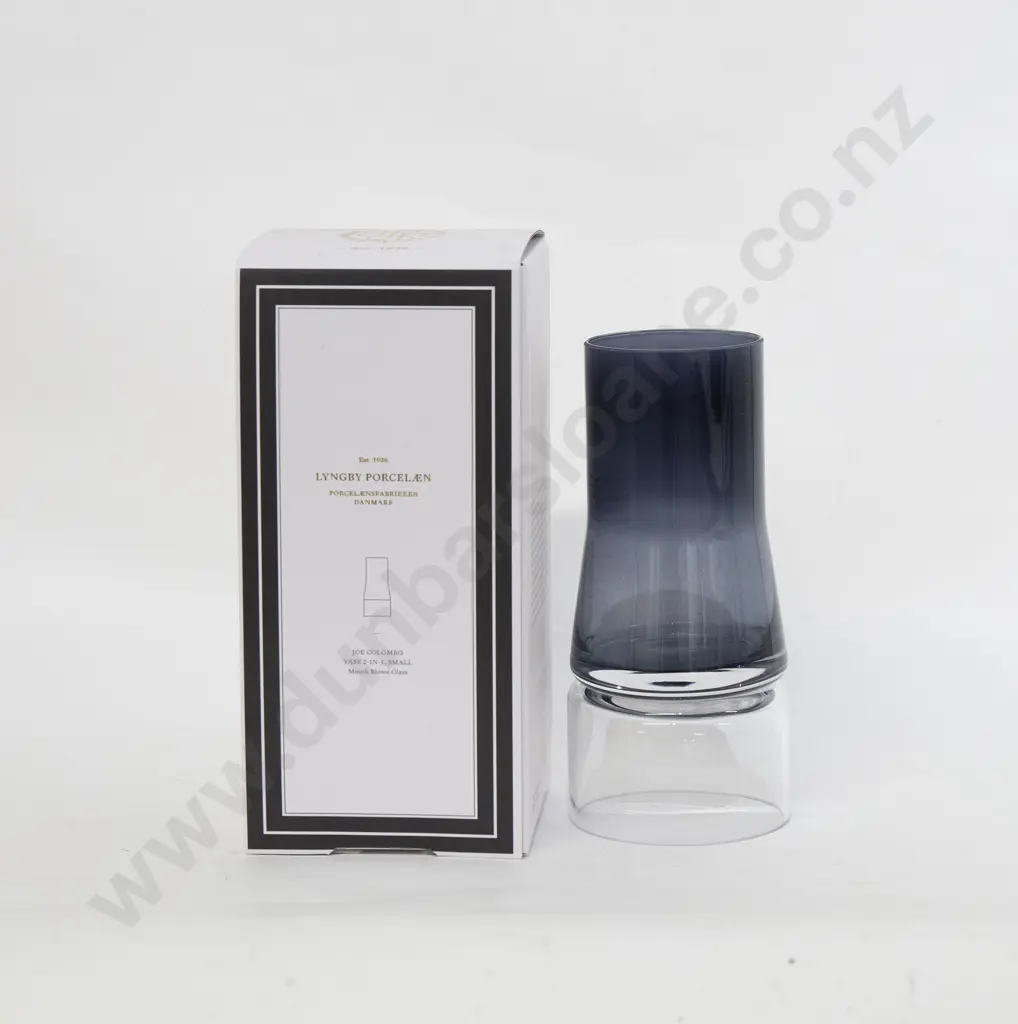 Lyngby Porcelaen "Form 130/3 Collection" Burgundy Glass Vase Image 1++