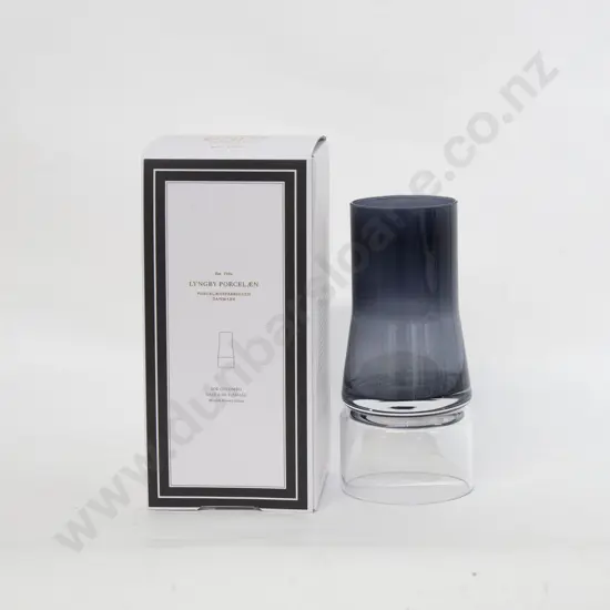 Lyngby Porcelaen "Joe Colombo" 2-in-1 Blue/Clear Glass Vase