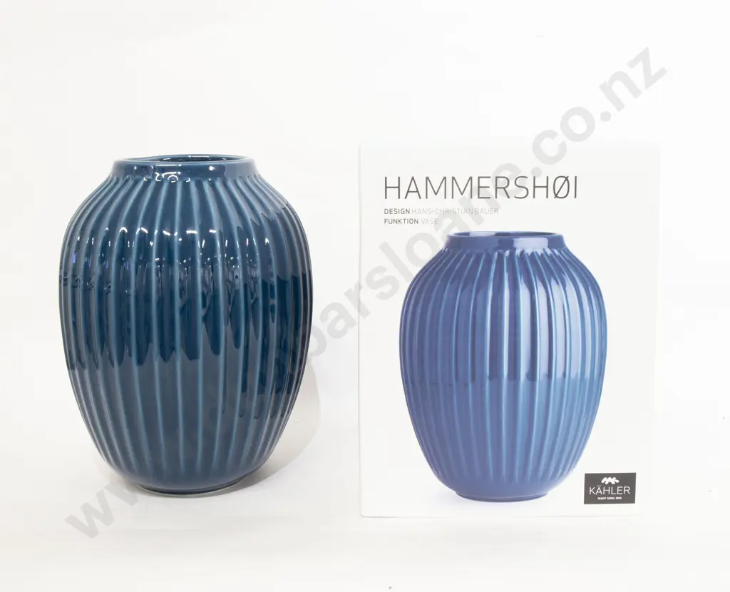 Kahler Large "Hammershoi" Blue Coloured Vase Image 1++
