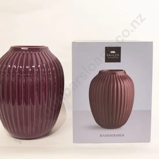 Kahler Large "Hammershoi" Plum Coloured Vase RRP $14