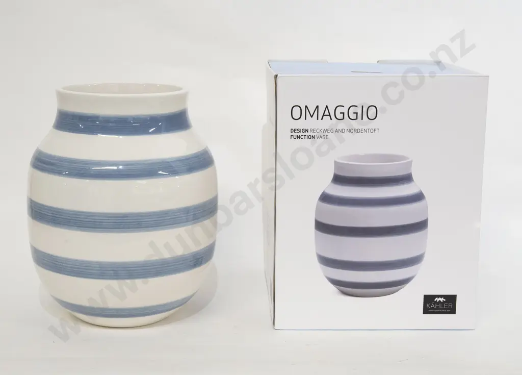 Kahler "Omaggio" Light Blue Medium Vase Image 1++
