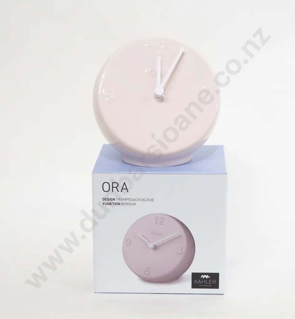 Kahler "Ora" Rose Coloured Table Clock Image 1++