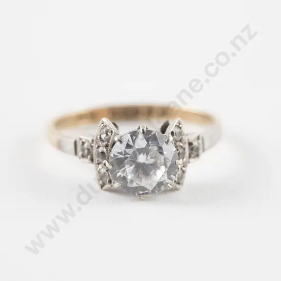9ct Solitaire White Sapphire Ring