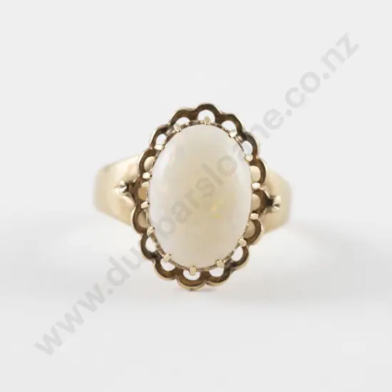 9ct single Milk Opal Dress Ring