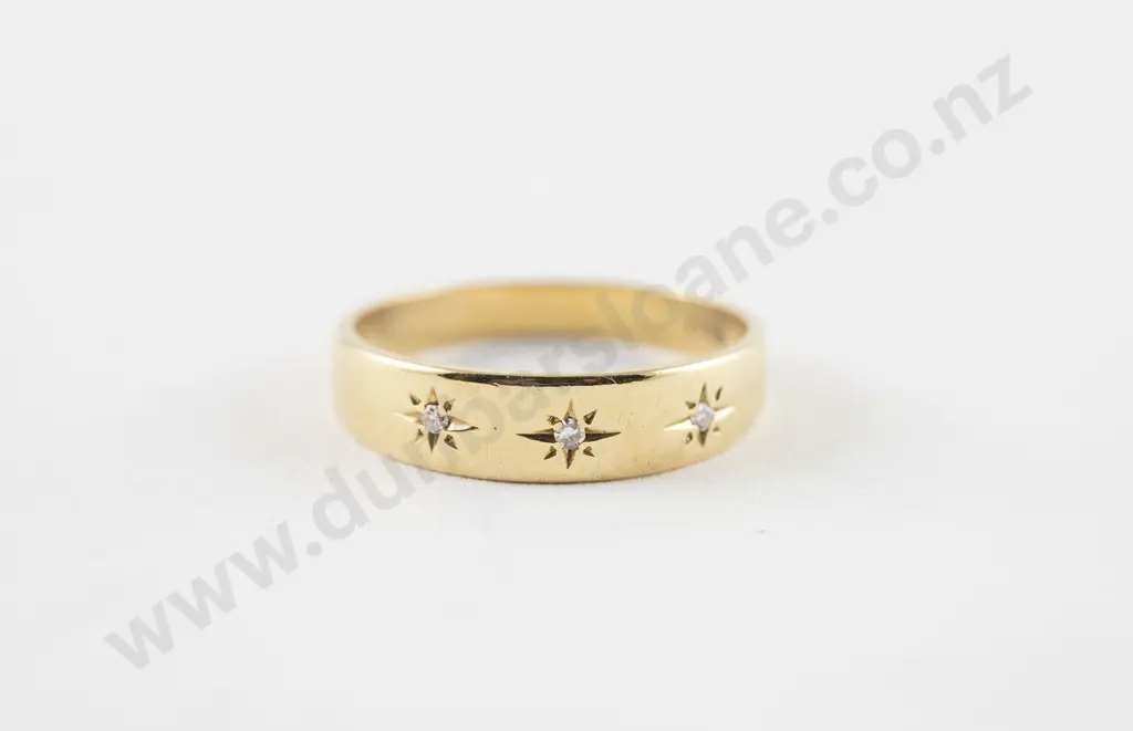 18ct Three Stone Diamond Eternity Band Image 1++