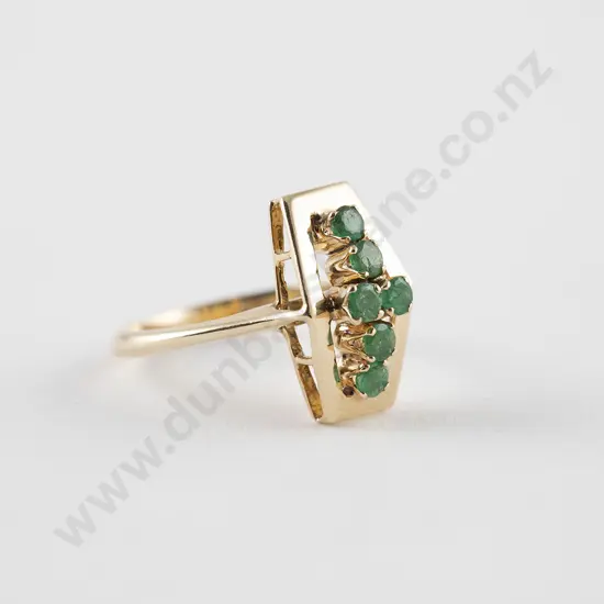 14ct Six Stone Emerald Ring