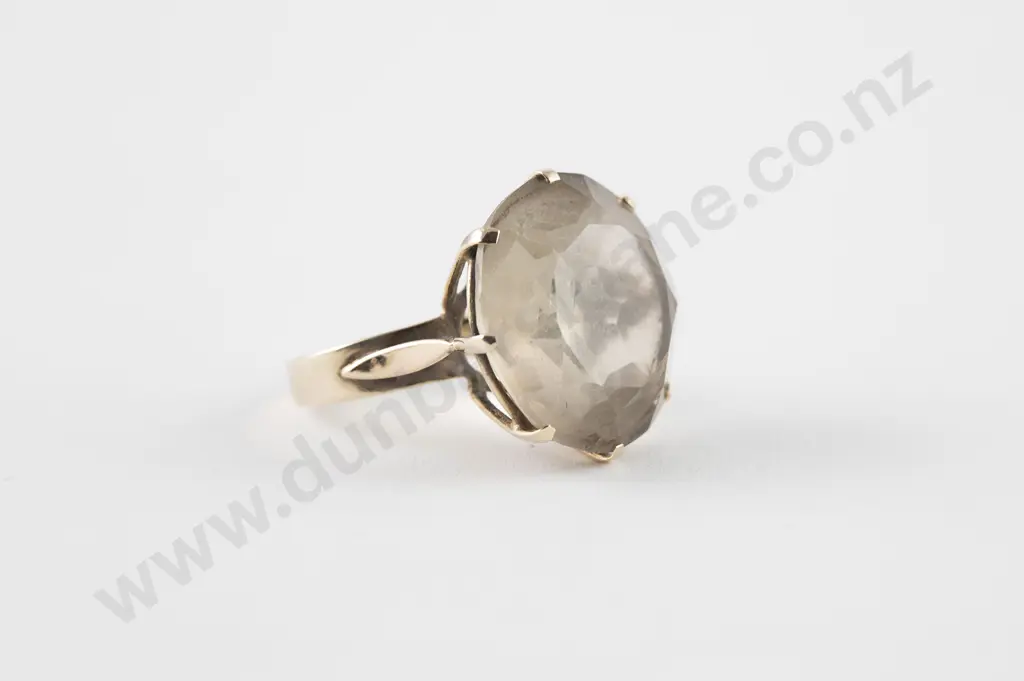9ct Single Stone Smokey Quartz Dress Ring Image 1++
